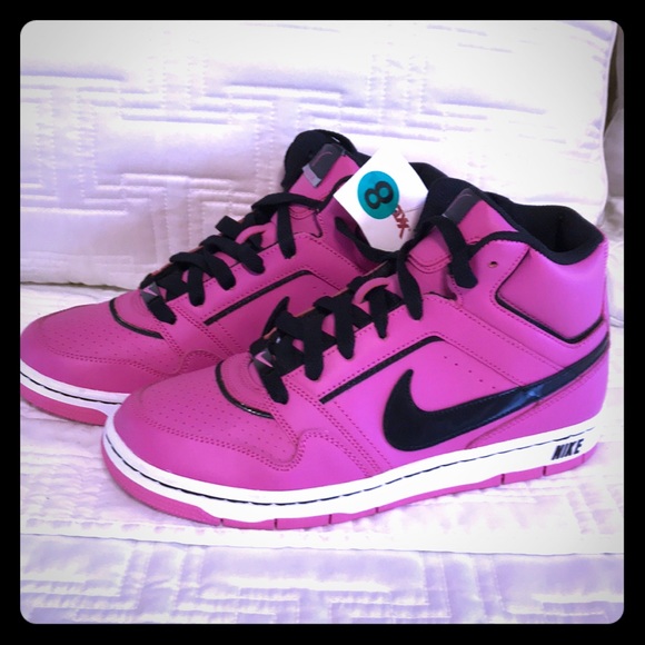 nike high tops pink and black